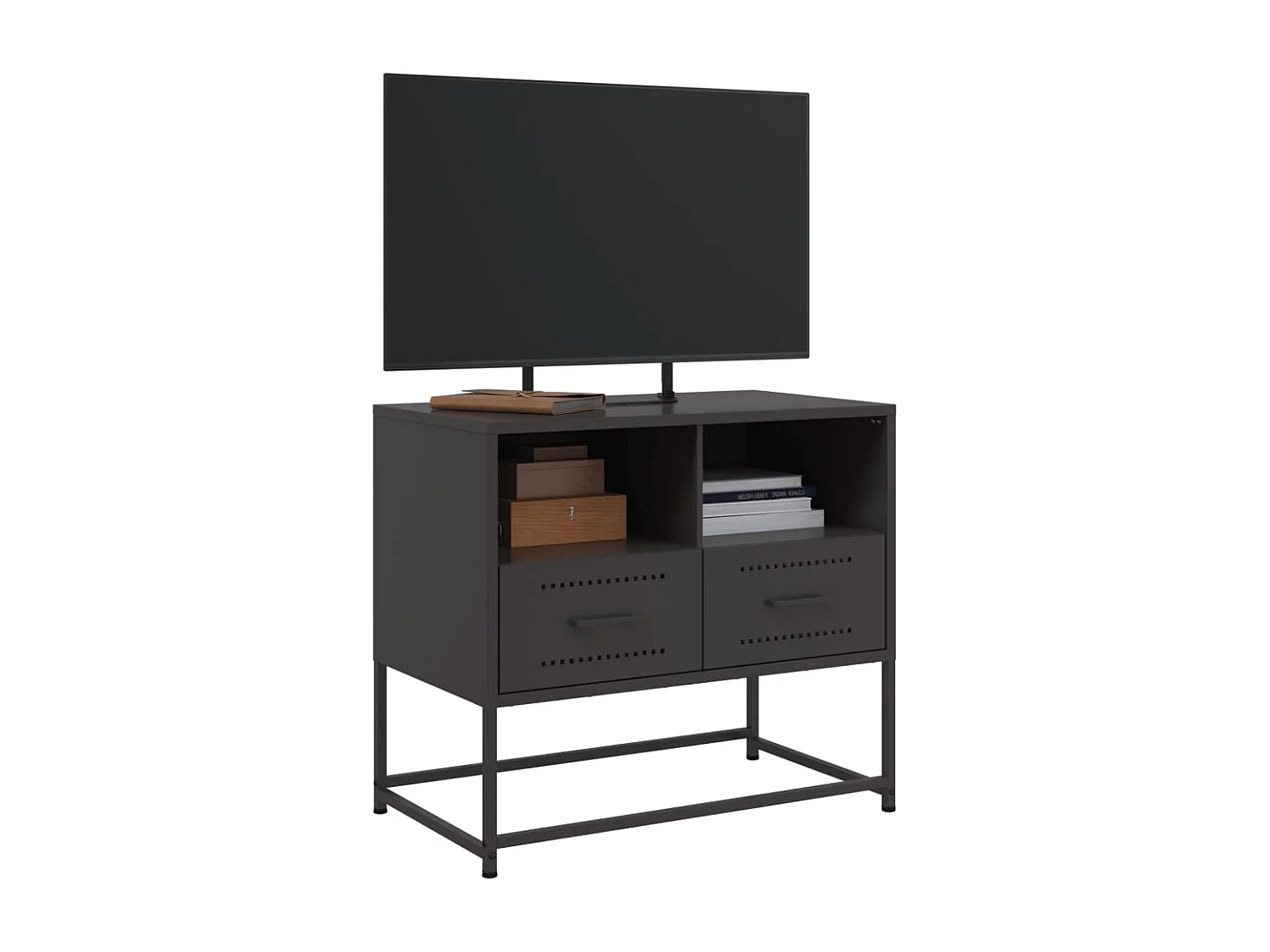 Nicholas  Meuble TV noir 68x39x60,5 cm acier