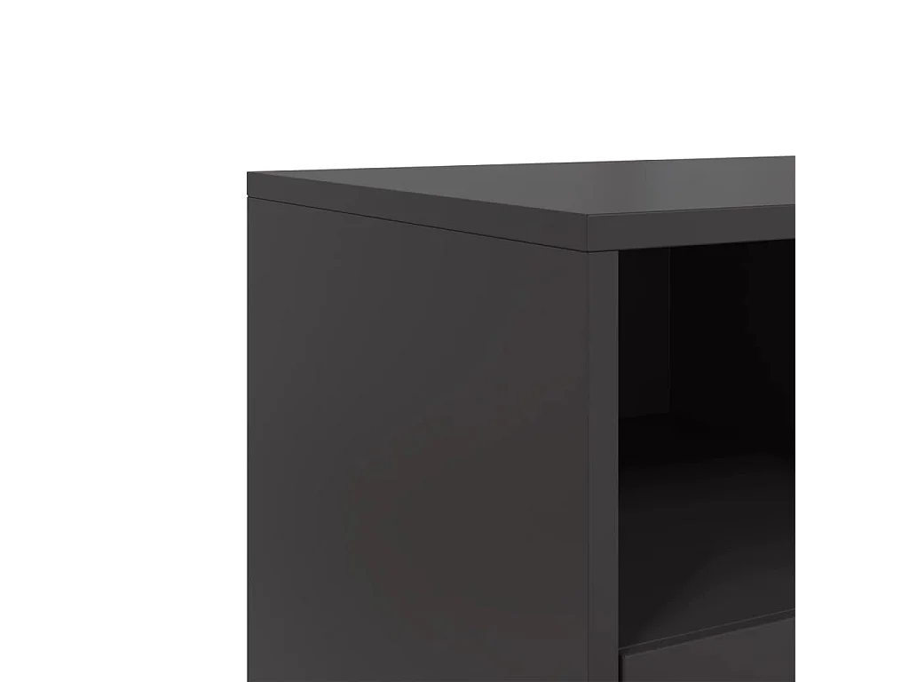 Nicholas  Meuble TV noir 68x39x60,5 cm acier