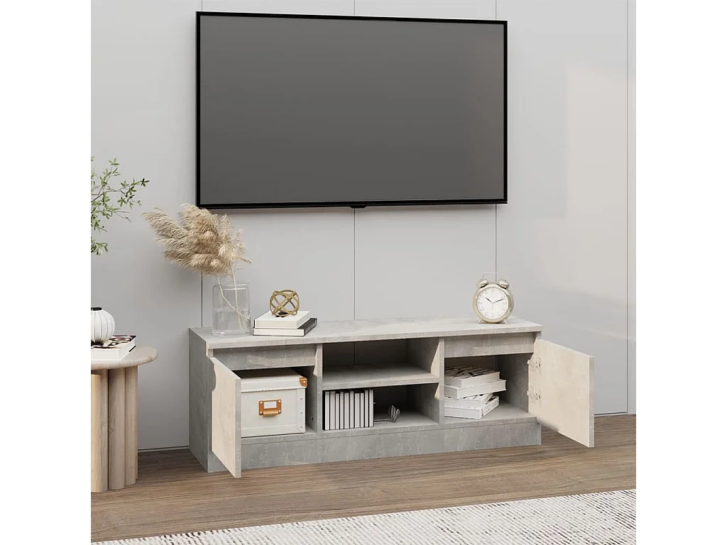 Eugene  Meuble TV avec porte Gris béton 102x30x36 cm