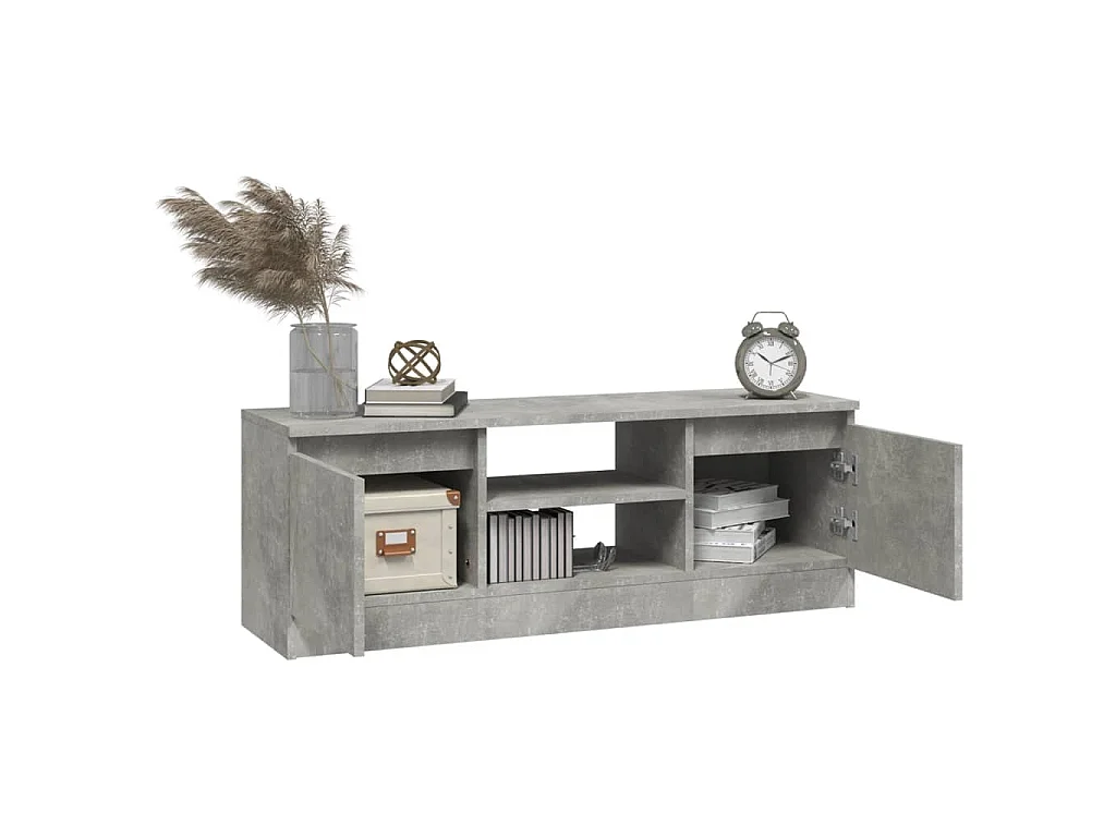 Eugene  Meuble TV avec porte Gris béton 102x30x36 cm