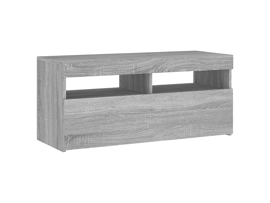 Ilion  Meuble TV avec lumières LED Sonoma gris 90x35x40 cm