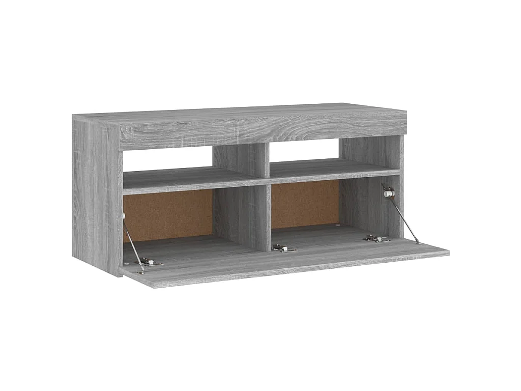Ilion  Meuble TV avec lumières LED Sonoma gris 90x35x40 cm