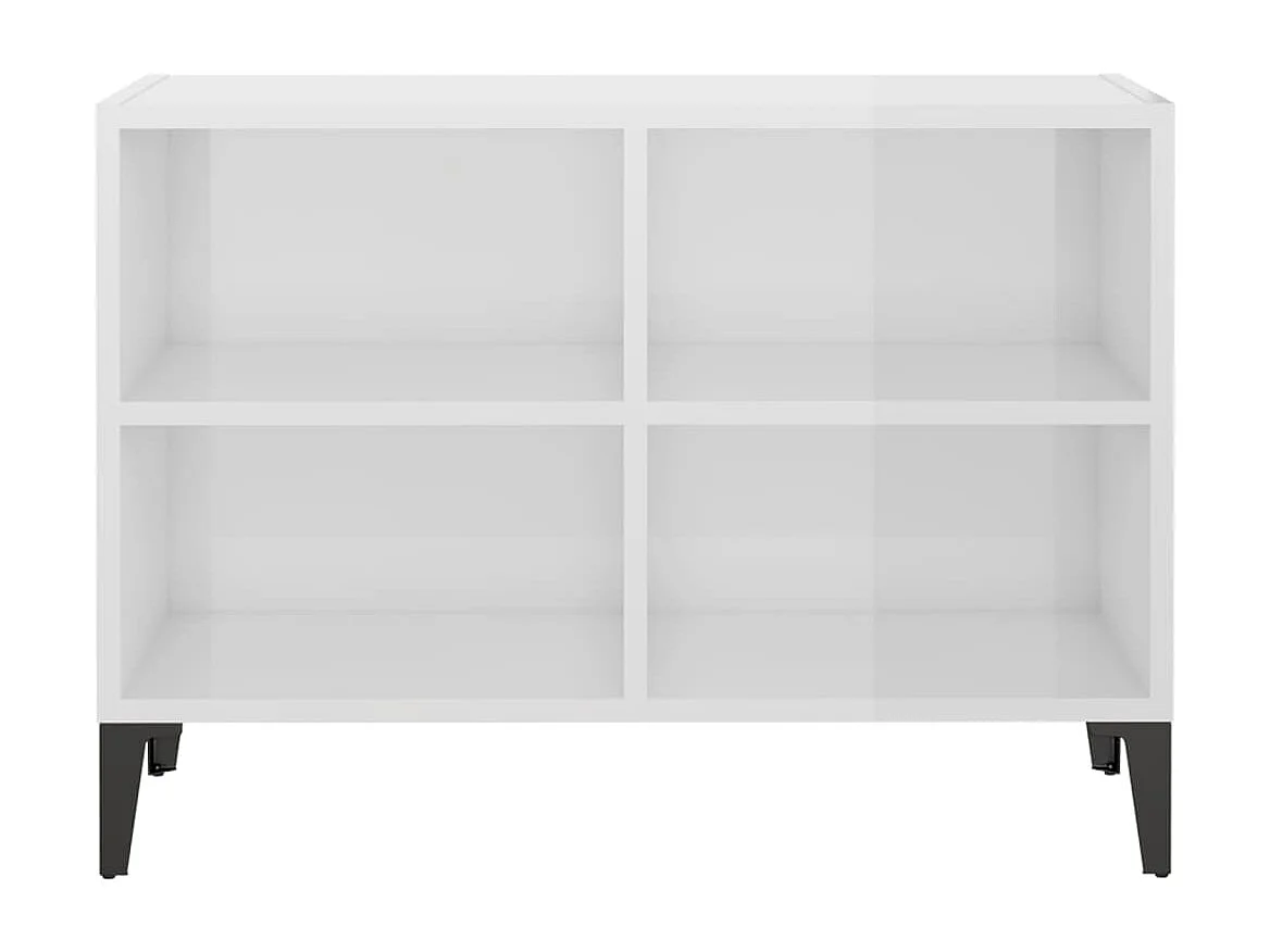 Eadestown  Tv-meubel met metalen poten 69,5x30x50 cm hoogglans wit