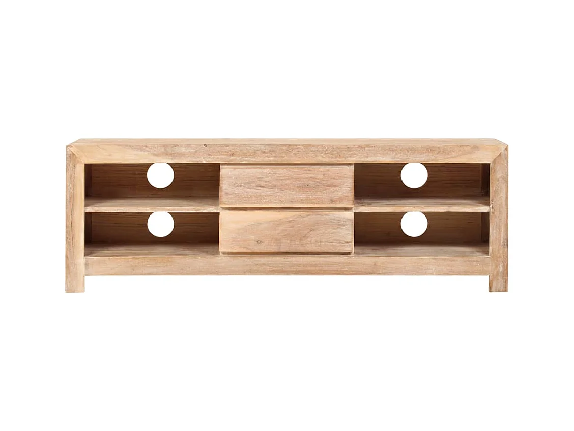 Gunhilda  Meuble TV Bois d'acacia massif 120 x 30 x 40 cm Marron clair