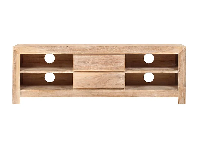 Gunhilda  Meuble TV Bois d'acacia massif 120 x 30 x 40 cm Marron clair