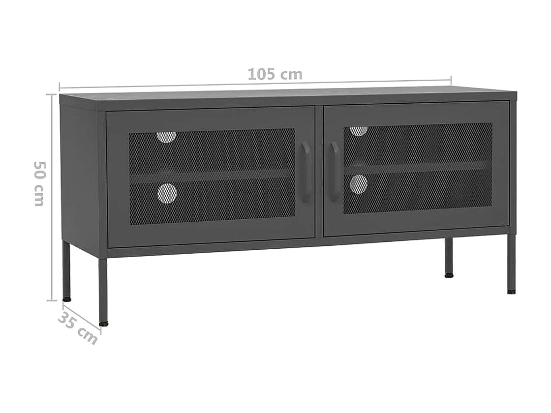 Jennica  Mueble para TV de acero gris antracita 105x35x50 cm