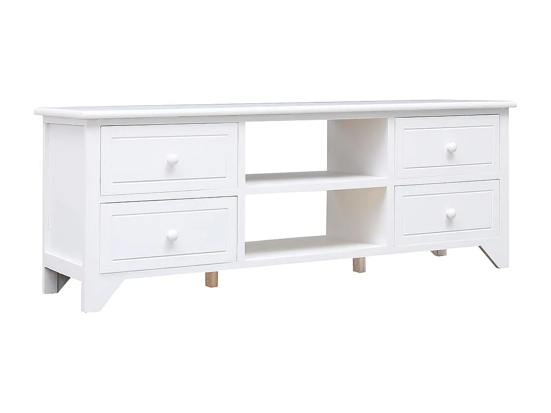 Éric-Paul-Louis  Tv-meubel 108x30x40 cm massief paulowniahout wit