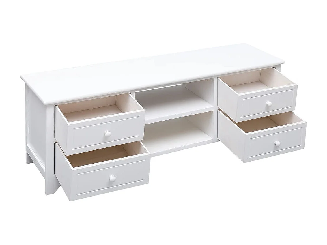 Éric-Paul-Louis  Tv-meubel 108x30x40 cm massief paulowniahout wit