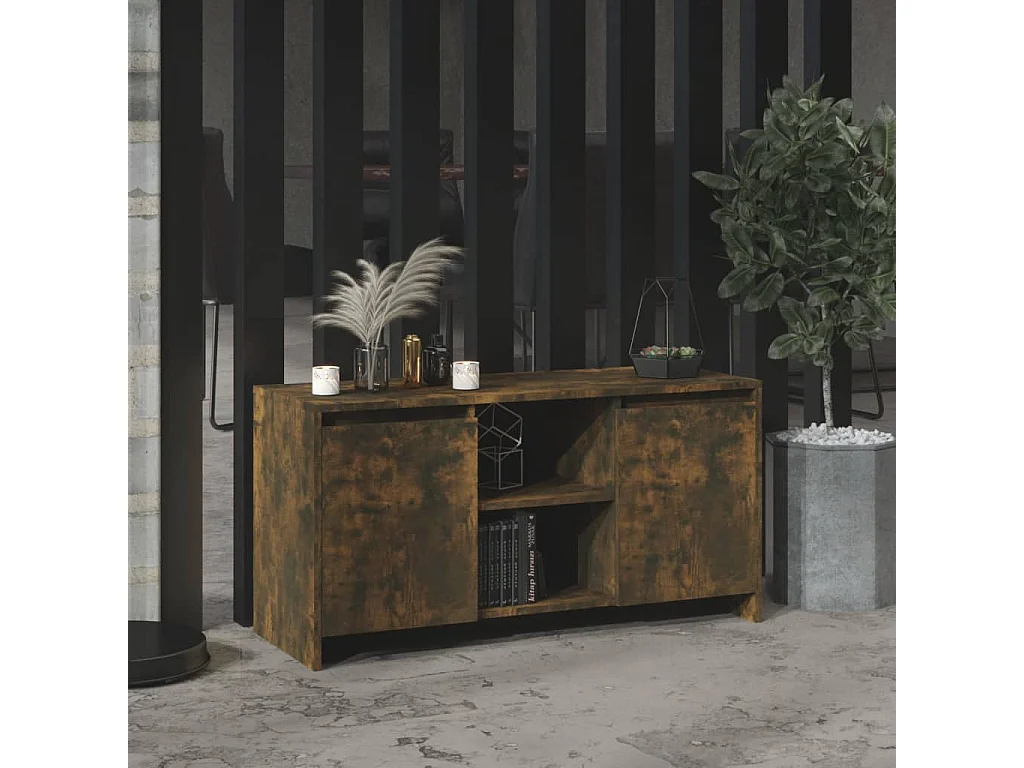 Atkinson  Meuble TV Chêne fumé 102x37,5x52,5 cm Bois d'ingénierie