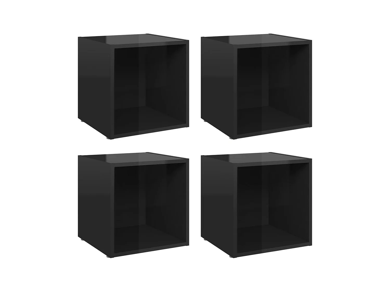 Cape Canaveral  Tv-meubelen 4 st 37x35x37 cm bewerkt hout hoogglans zwart