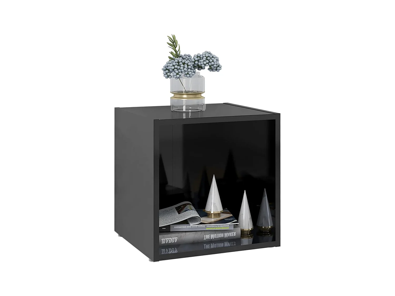 Cape Canaveral  Tv-meubelen 4 st 37x35x37 cm bewerkt hout hoogglans zwart