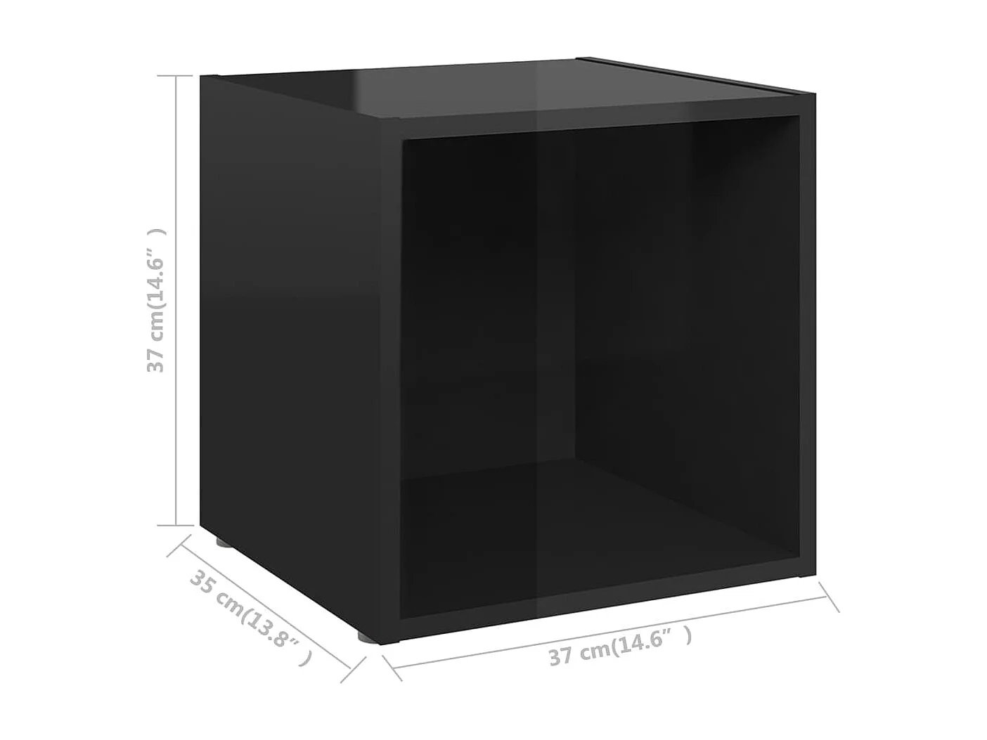 Cape Canaveral  Tv-meubelen 4 st 37x35x37 cm bewerkt hout hoogglans zwart