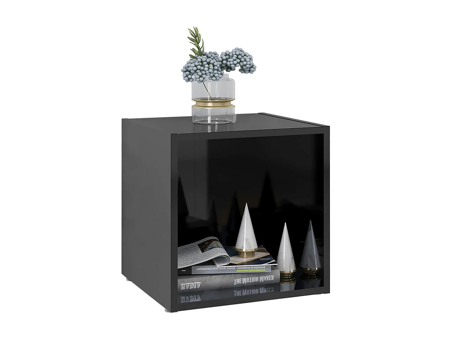 Cape Canaveral  Tv-meubelen 4 st 37x35x37 cm bewerkt hout hoogglans zwart