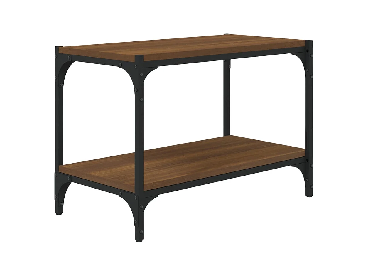 Foster City  Tv-meubel 60x33x41 cm bewerkt hout en staal bruin eikenkleur
