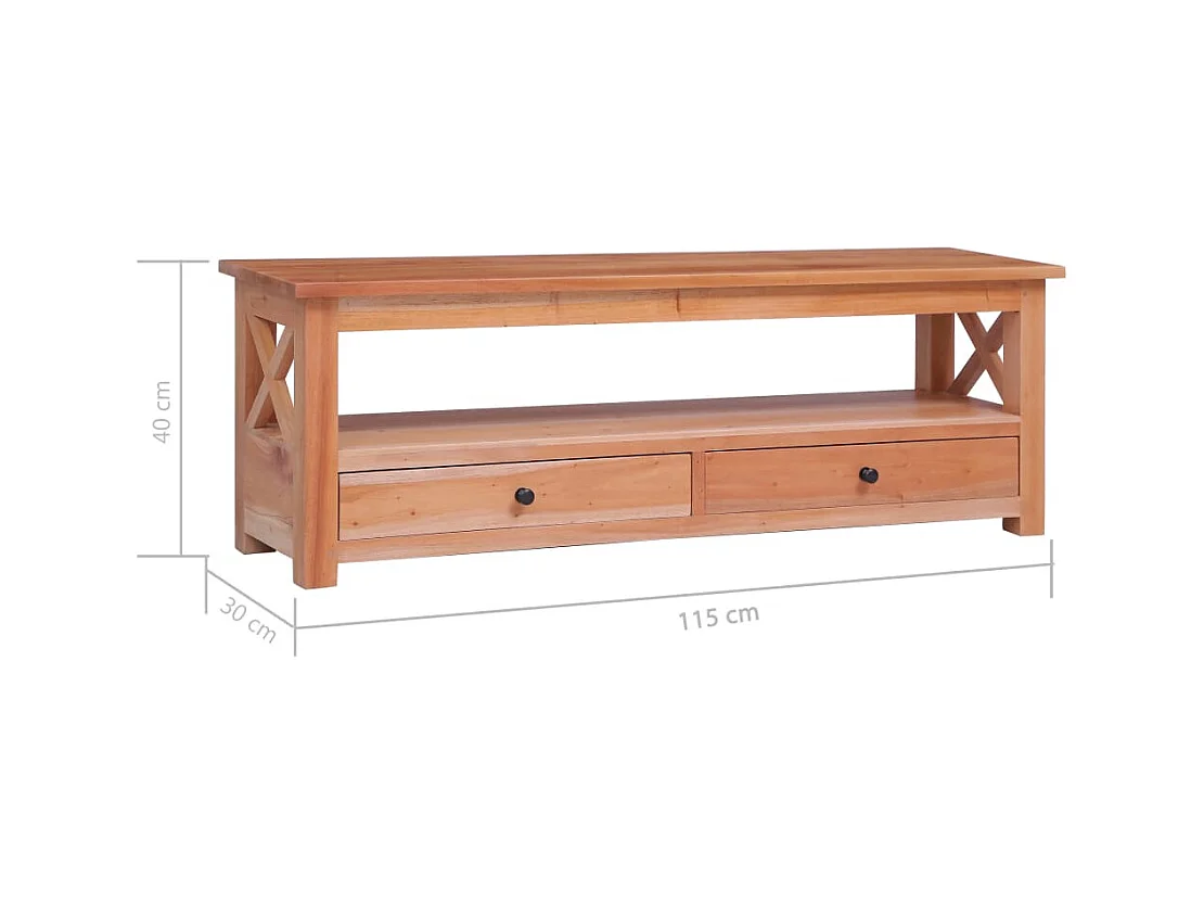 Tamaqua  Meuble TV 115x30x40 cm Bois d'acajou massif