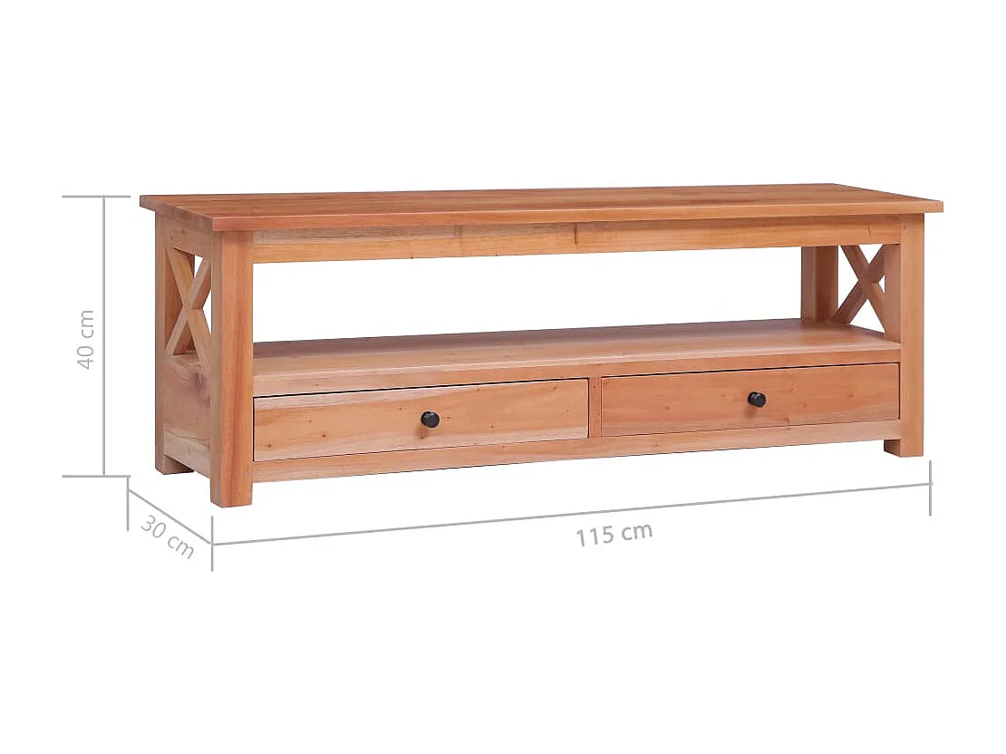 Tamaqua  Meuble TV 115x30x40 cm Bois d'acajou massif
