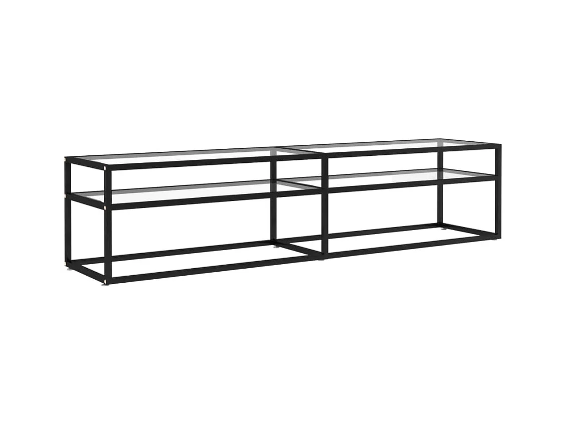 Ballypatrick  Meuble TV Transparent 180x40x40,5 cm Verre trempé