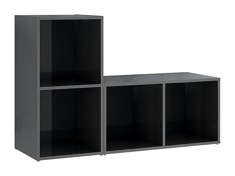 Garden Furniture -  Muebles de salón 2 piezas madera de ingeniería gris brillo