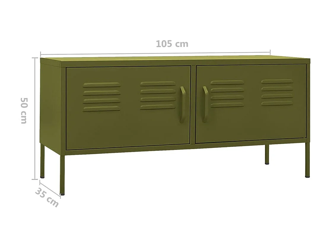 Drøbak  Tv-meubel 105x35x50 cm staal olijfgroen