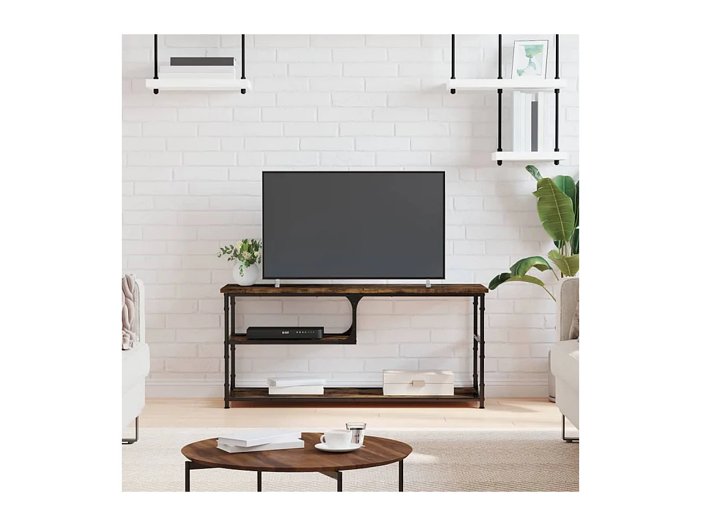 Leonard  Tv-meubel 103x38x46,5 cm bewerkt hout staal gerookt eikenkleur