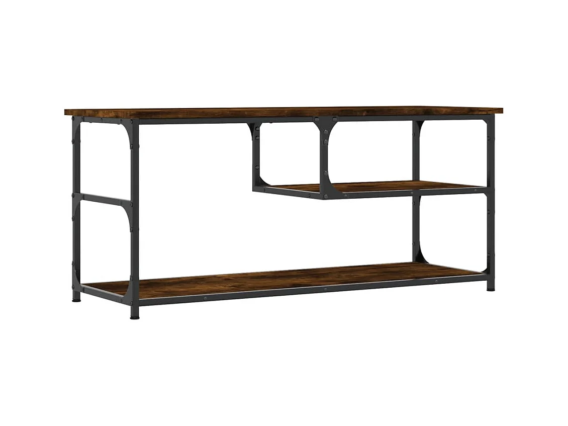 Leonard  Tv-meubel 103x38x46,5 cm bewerkt hout staal gerookt eikenkleur