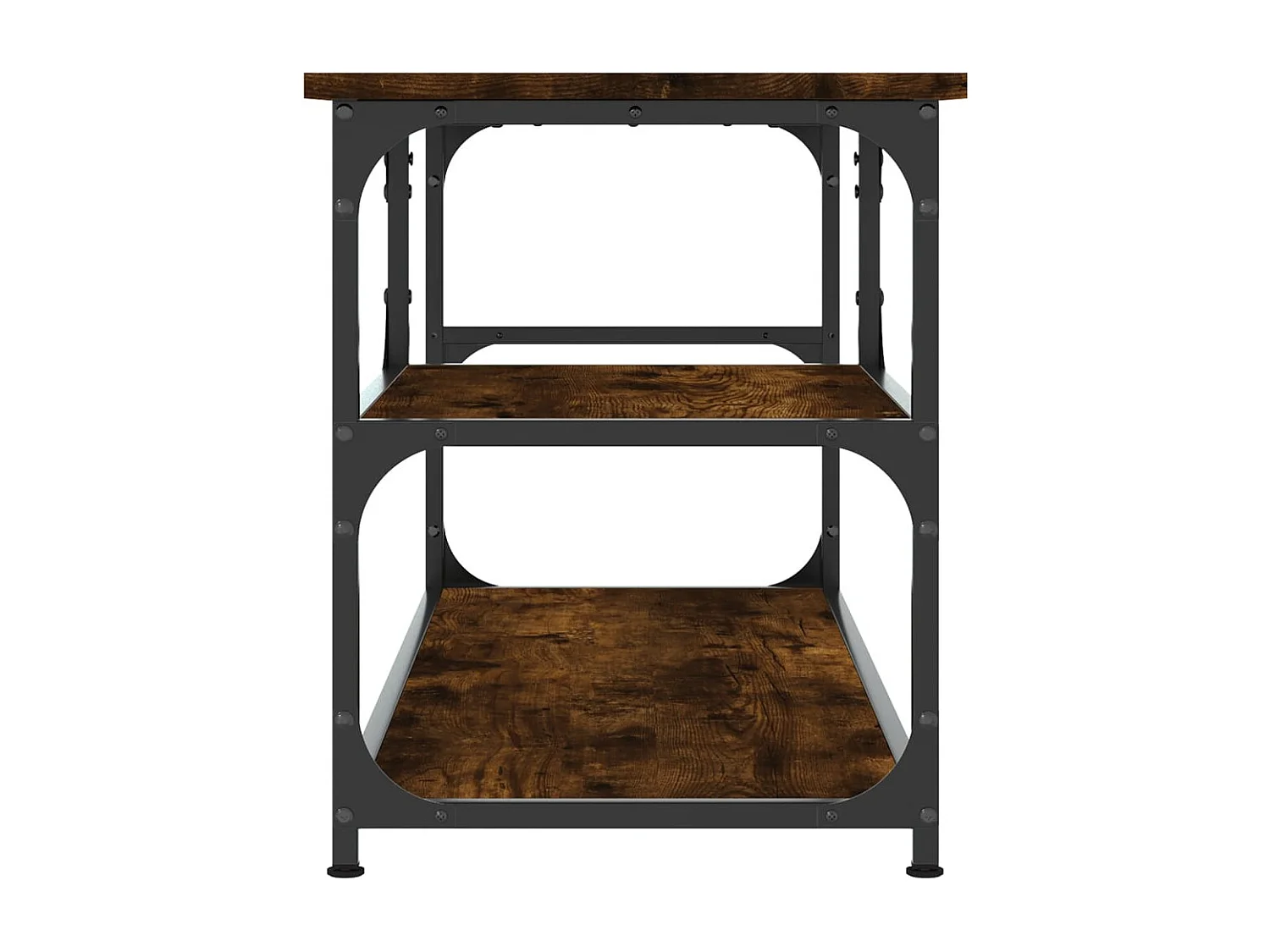 Leonard  Meuble TV chêne fumé 103x38x46,5 cm bois d'ingénierie et acier