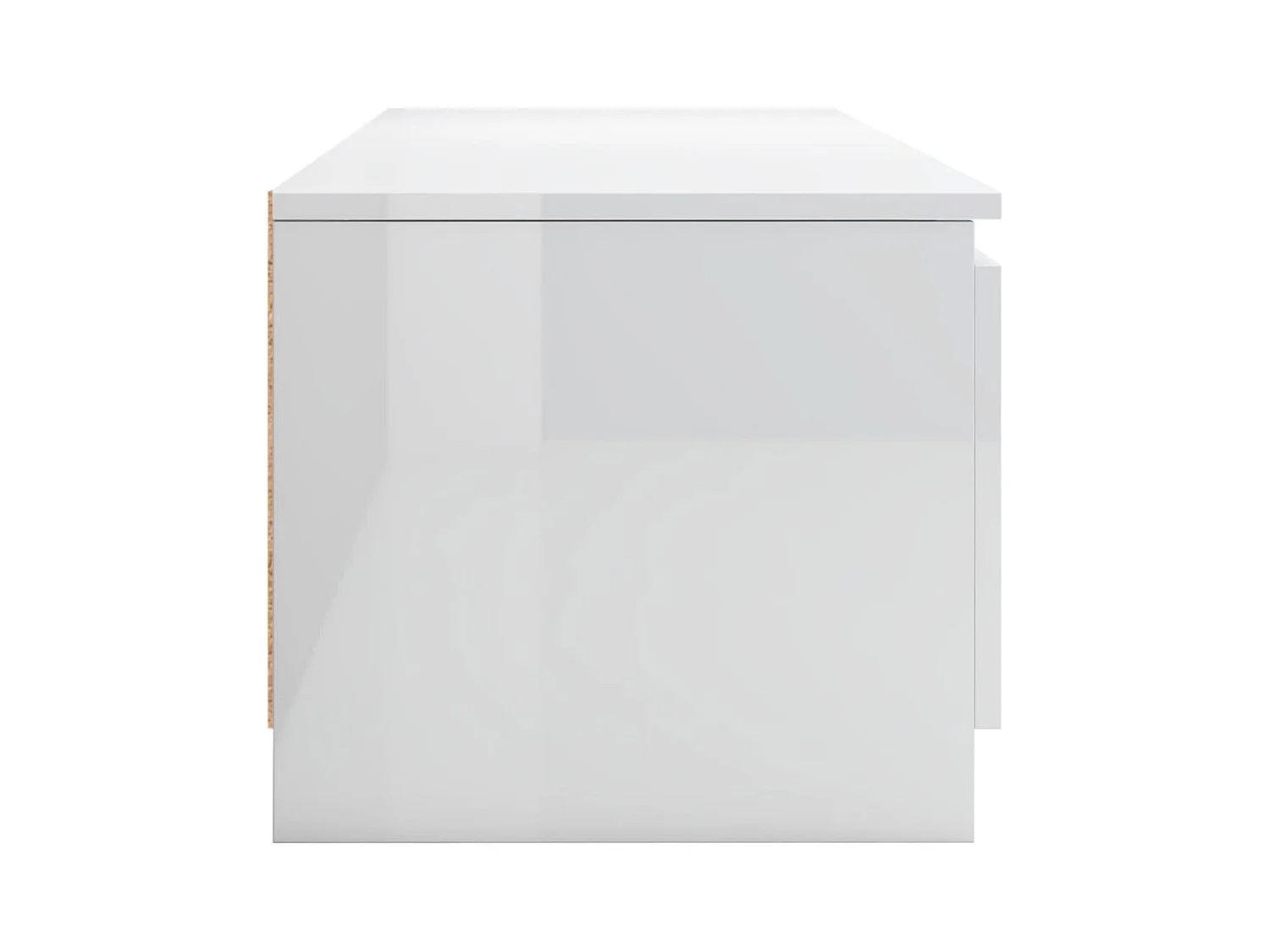 Kingman  Meuble TV blanc brillant 140x40x35,5 cm bois d'ingénierie