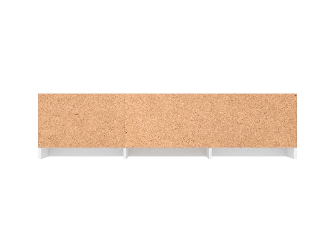 Kingman  Meuble TV blanc brillant 140x40x35,5 cm bois d'ingénierie