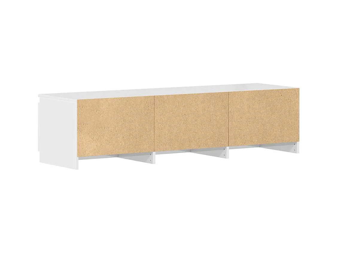 Kingman  Meuble TV blanc brillant 140x40x35,5 cm bois d'ingénierie