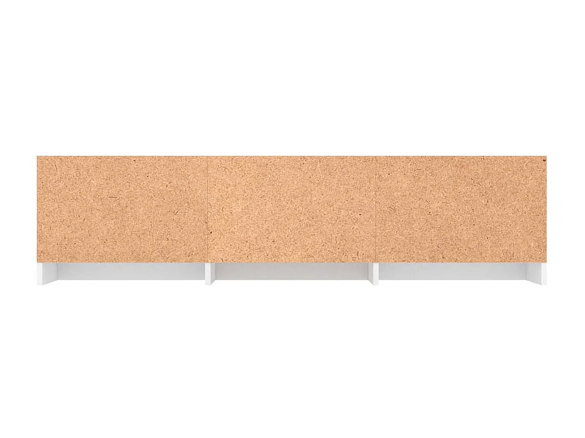 Kingman  Meuble TV blanc brillant 140x40x35,5 cm bois d'ingénierie