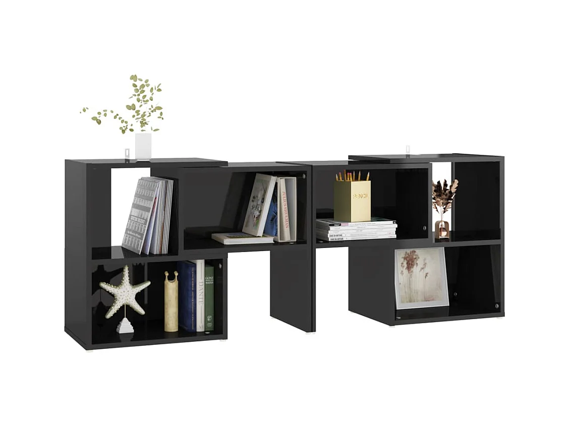 Dalia  Meuble TV Noir brillant 104x30x52 cm Bois d'ingénierie