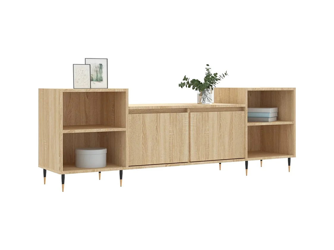Malik Blake  Meuble TV Chêne sonoma 160x35x55 cm Bois d'ingénierie
