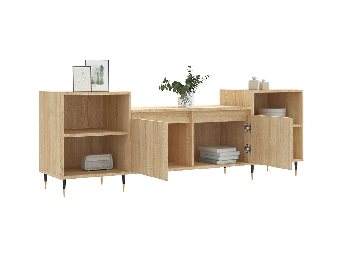 Malik Blake  Meuble TV Chêne sonoma 160x35x55 cm Bois d'ingénierie