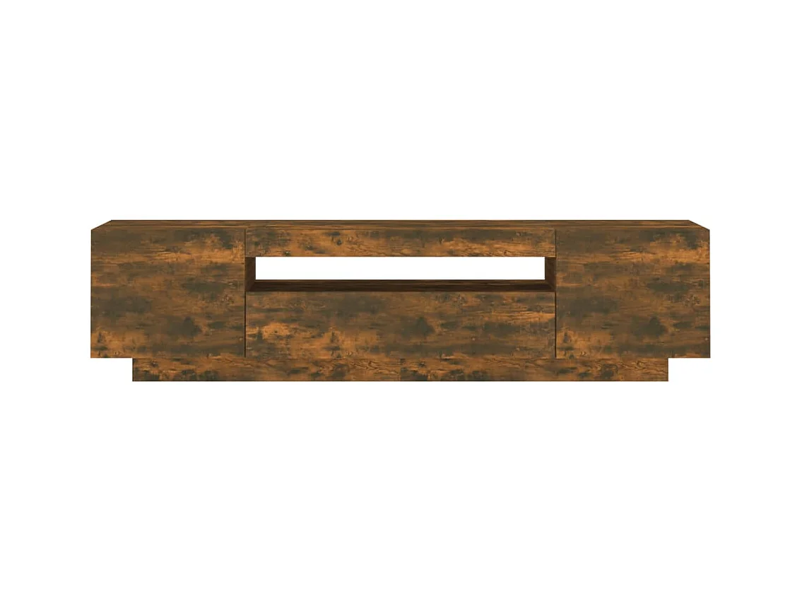 Crescent City  Meuble TV avec lumières LED Chêne fumé 160x35x40 cm