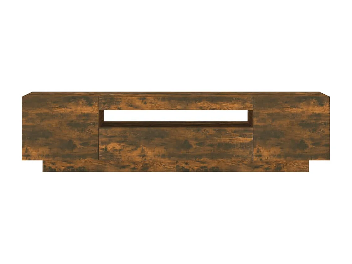Crescent City  Mueble de TV con luces LED color roble ahumado 160x35x40 cm