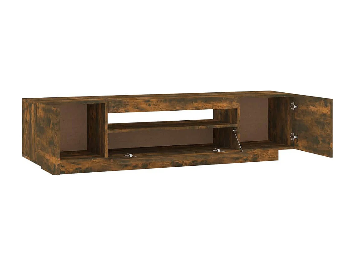 Crescent City  Mueble de TV con luces LED color roble ahumado 160x35x40 cm