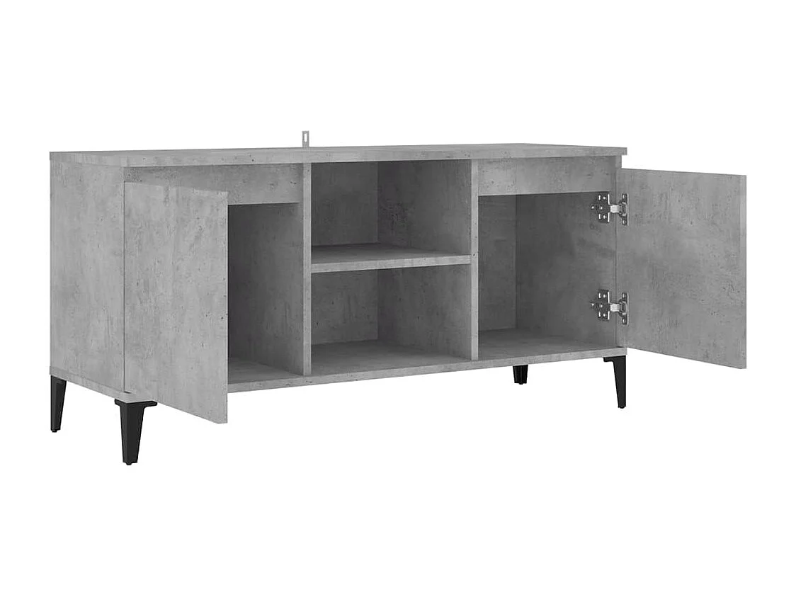 Billie  Meuble TV avec pieds en métal Gris béton 103,5x35x50 cm