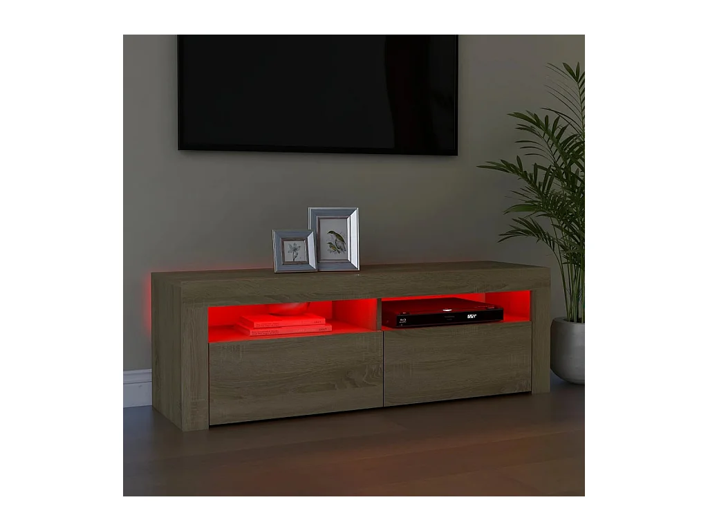 Afet  Meuble TV avec lumières LED chêne sonoma 120x35x40 cm