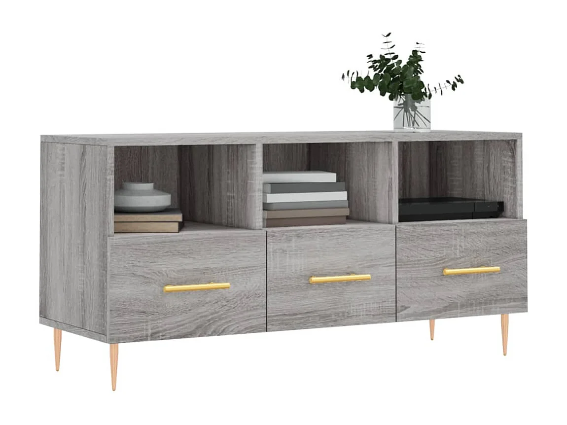 Bishopstown  Mueble de TV madera de ingeniería gris Sonoma 102x36x50 cm