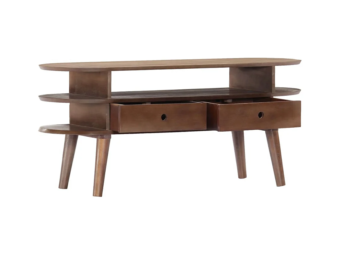 Garden Furniture -  Mueble para TV de madera maciza de acacia 110x35x50 cm