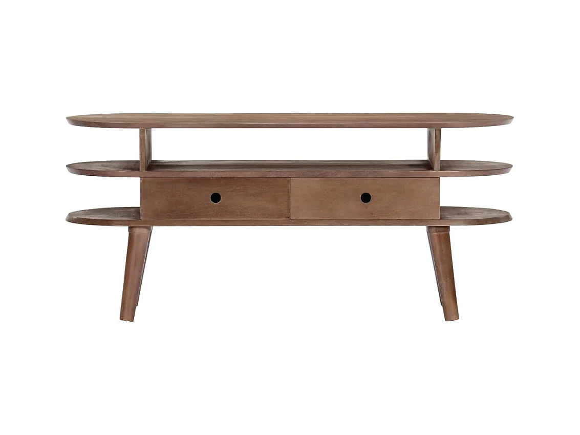 Garden Furniture -  Mueble para TV de madera maciza de acacia 110x35x50 cm