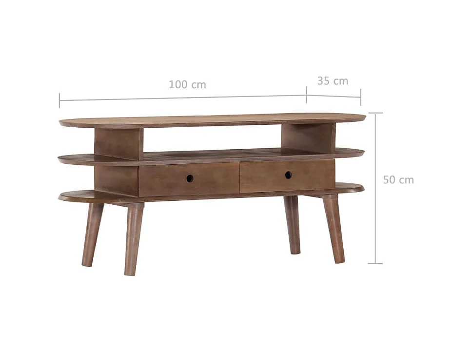 Garden Furniture -  Mueble para TV de madera maciza de acacia 110x35x50 cm