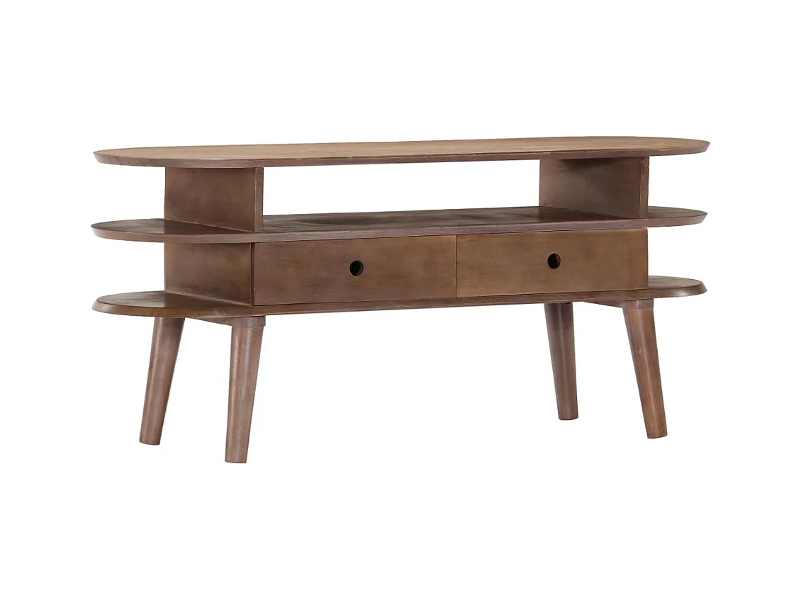Garden Furniture -  Mueble para TV de madera maciza de acacia 110x35x50 cm