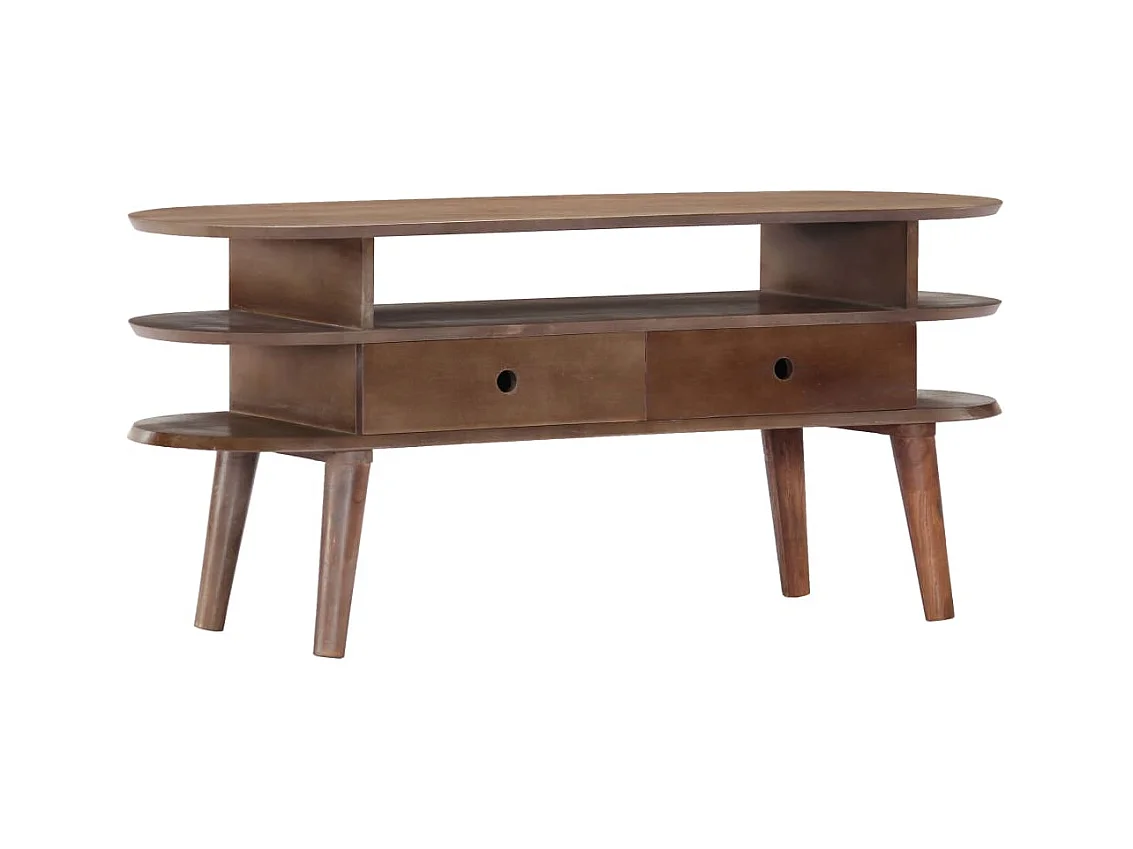 Garden Furniture -  Mueble para TV de madera maciza de acacia 110x35x50 cm