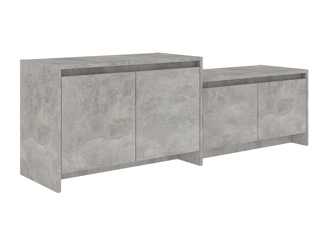 Barre  Meuble TV gris béton 146,5x35x50 cm bois d'ingénierie