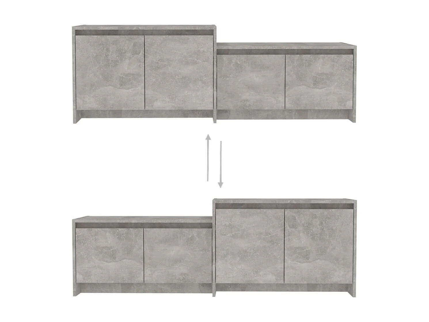 Barre  Meuble TV gris béton 146,5x35x50 cm bois d'ingénierie