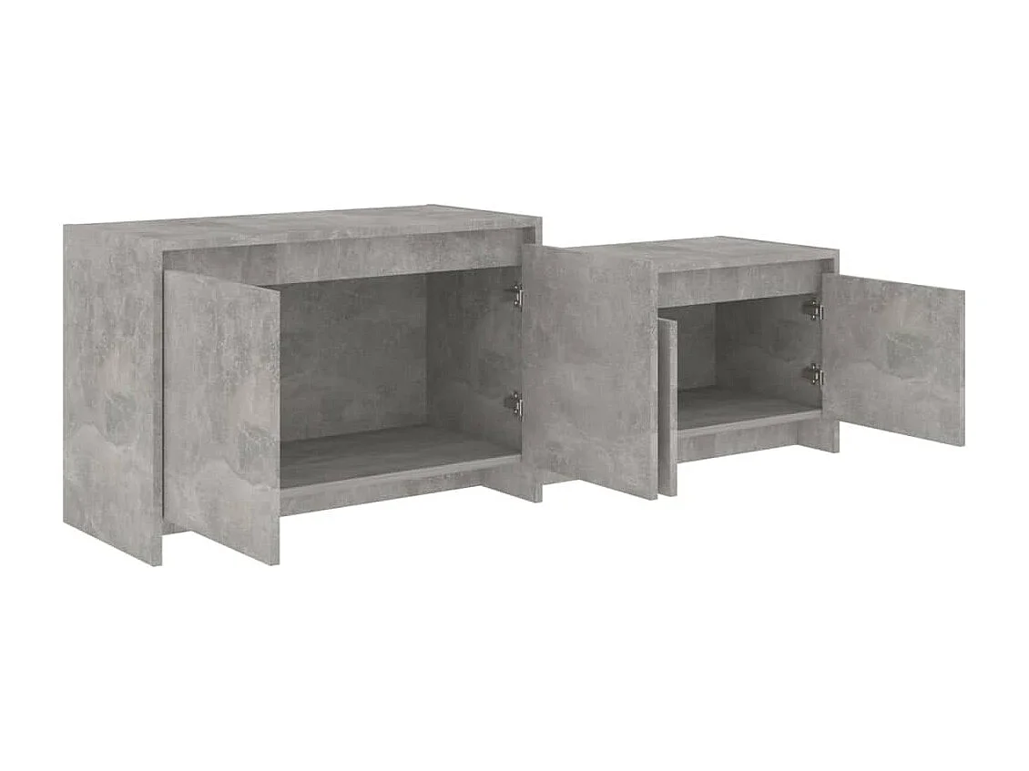 Barre  Meuble TV gris béton 146,5x35x50 cm bois d'ingénierie