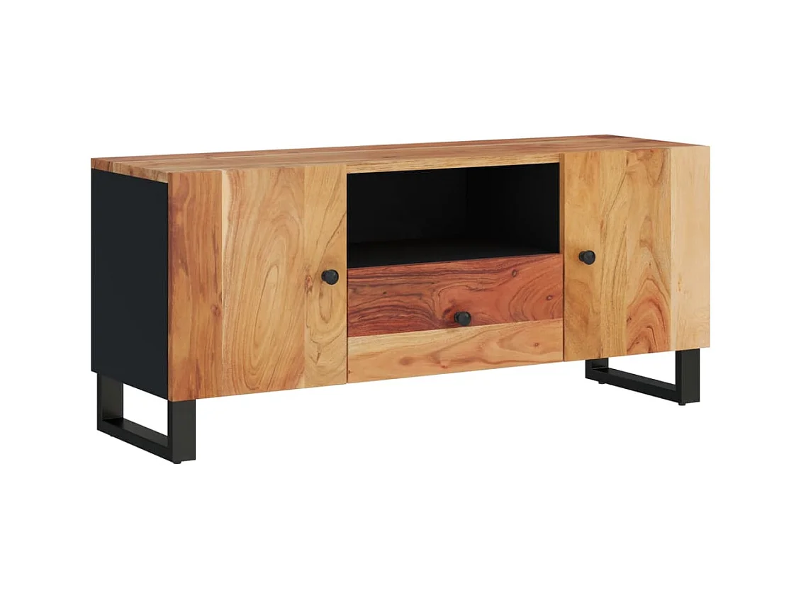 Invar  Mueble de TV madera acacia y madera contrachapada 105x33,5x46cm