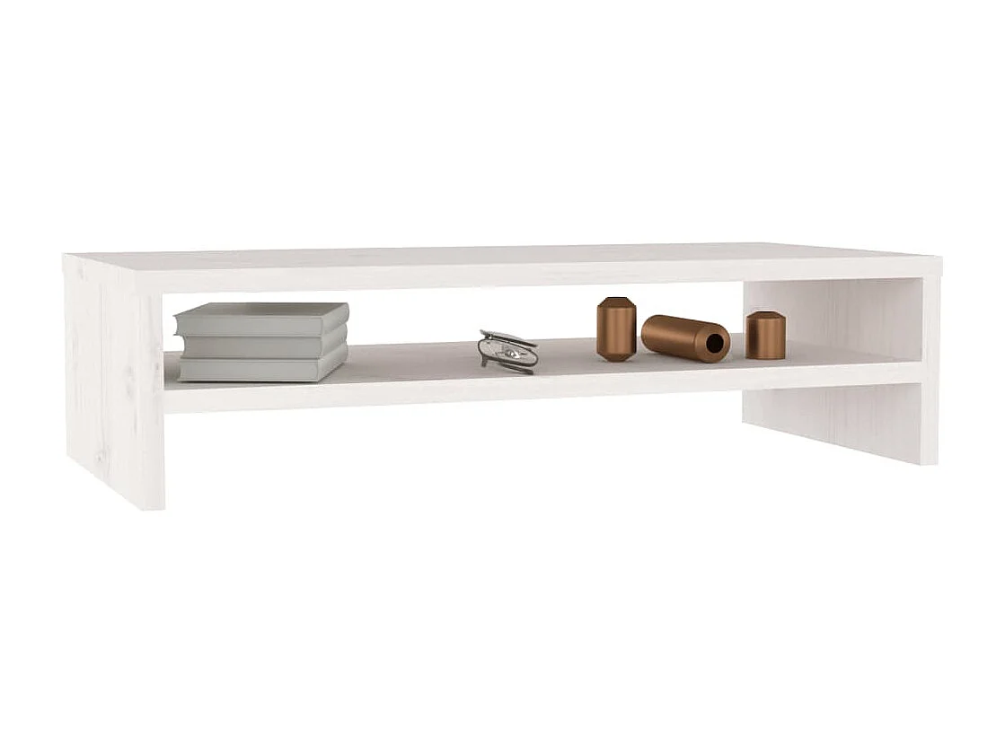 Prolenta Premium -  Support de moniteur Blanc 50x24x13 cm Bois de pin solide