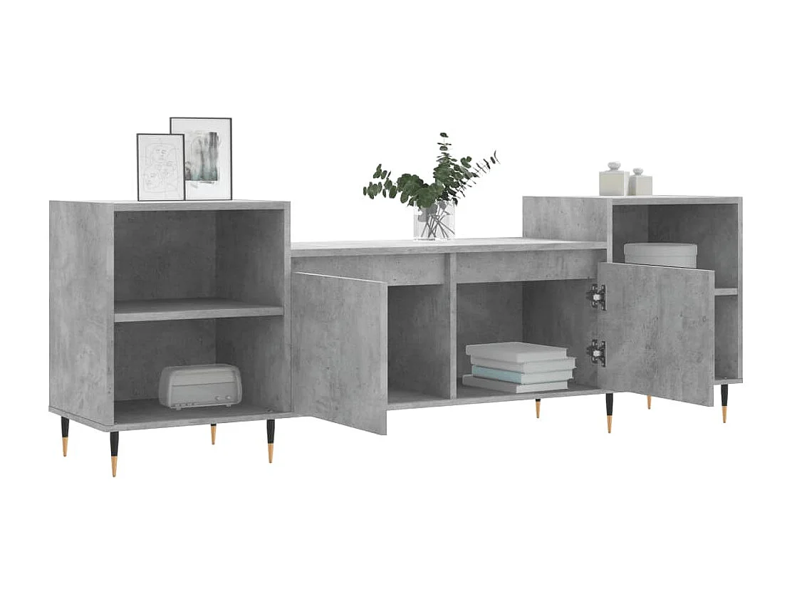 Malik Blake  Mueble para TV madera contrachapada gris hormigón 160x35x55 cm